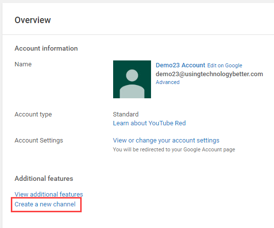 make a google account for youtube