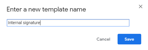 Enter name for template