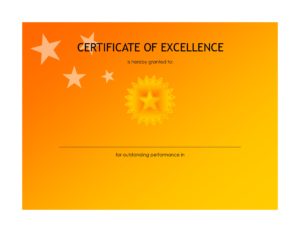 Stars certificate of excellence