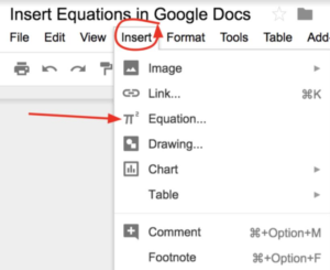 Insert Equations in Google Docs
