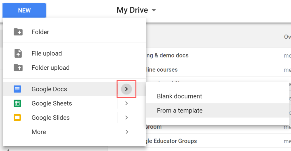 google drive templates