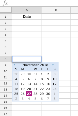 Google Sheets Date Picker  