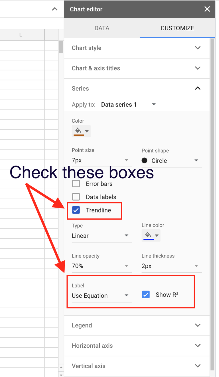 How to Insert Line of Best Fit in Google Spreadsheets