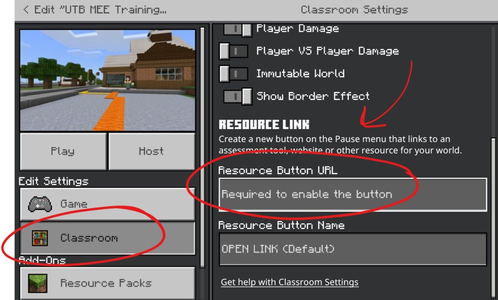 Connecting Classroom Mode for Minecraft 